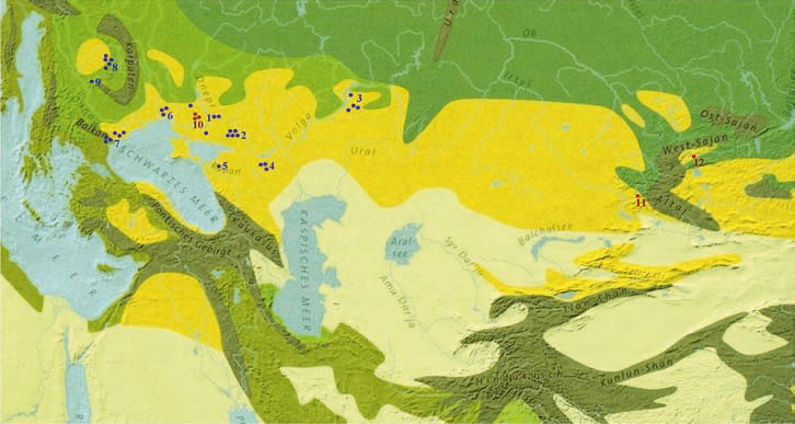 A-II Map with the burial mound sites A-II Map with the burial mound sites