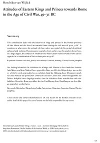 Cover Artikel "Attitudes of Eastern Kings and Princes towards Rome in the Age of Civil War, 49–31 BC"