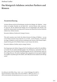 Cover Artikel "Das Königreich Adiabene zwischen Parthern und Römern"